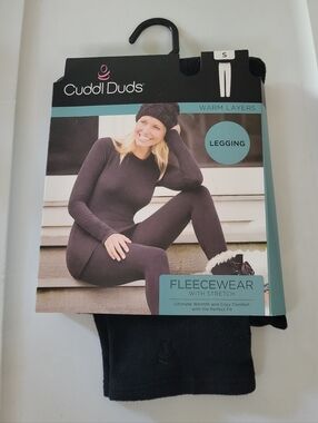 Cuddl Duds Black Fleecewear Leggings
